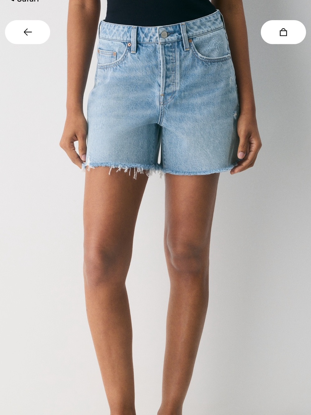Denim Forum High-Rise mid thigh Denim Shorts
